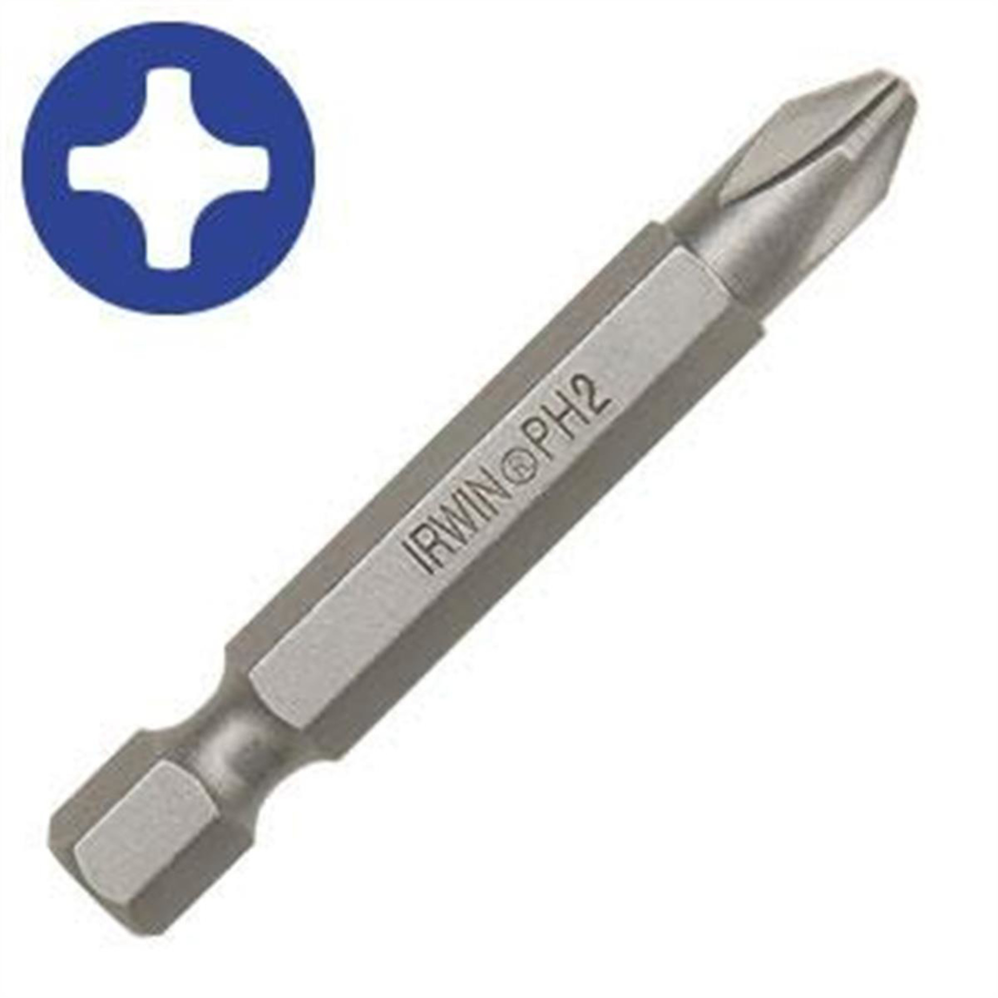 Irwin Industrial No. 2 Phillips Power Bit — 3 1/2in., High-Grade S2 Steel, Model# IRWIWAF23PH2